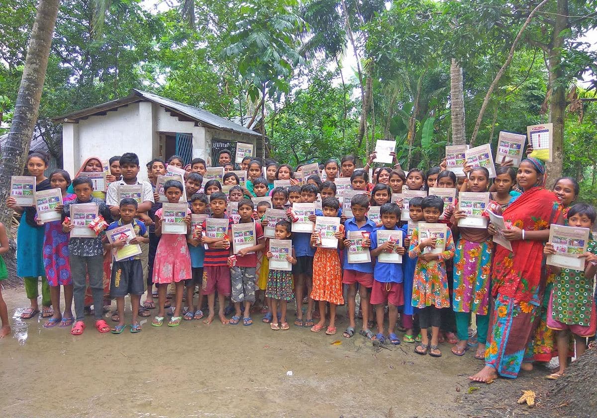 Children holding their books