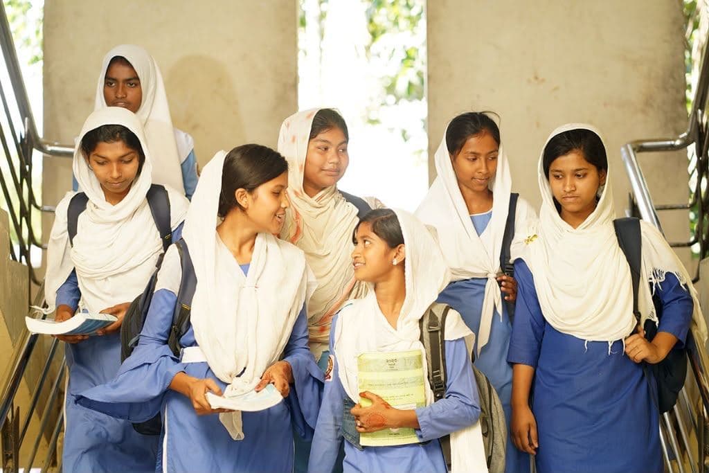 Students in school uniform