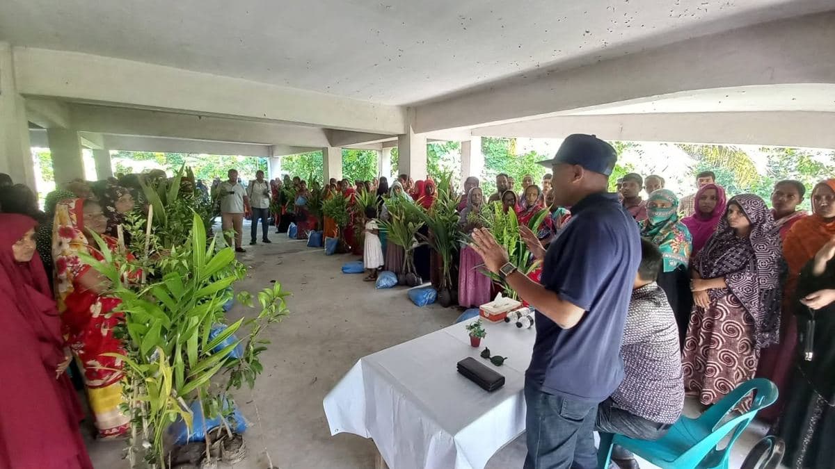 Training session with saplings