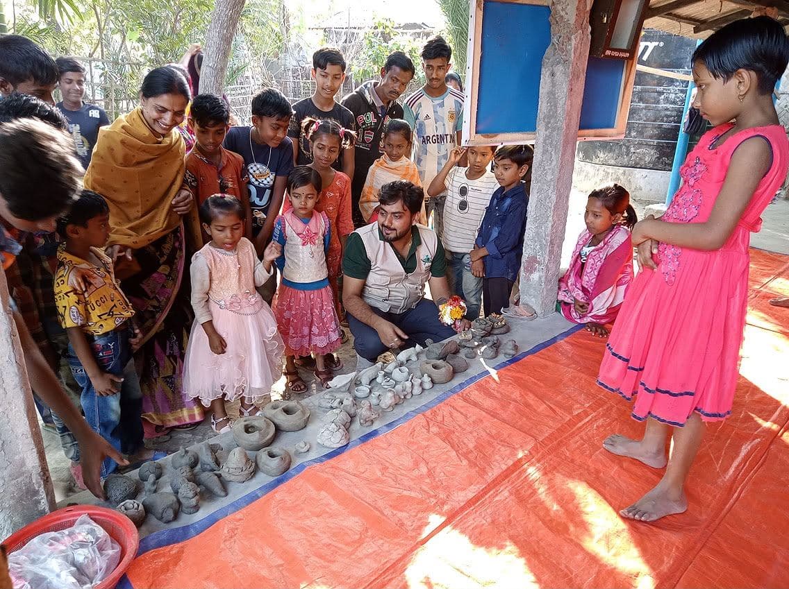 Children at a community event